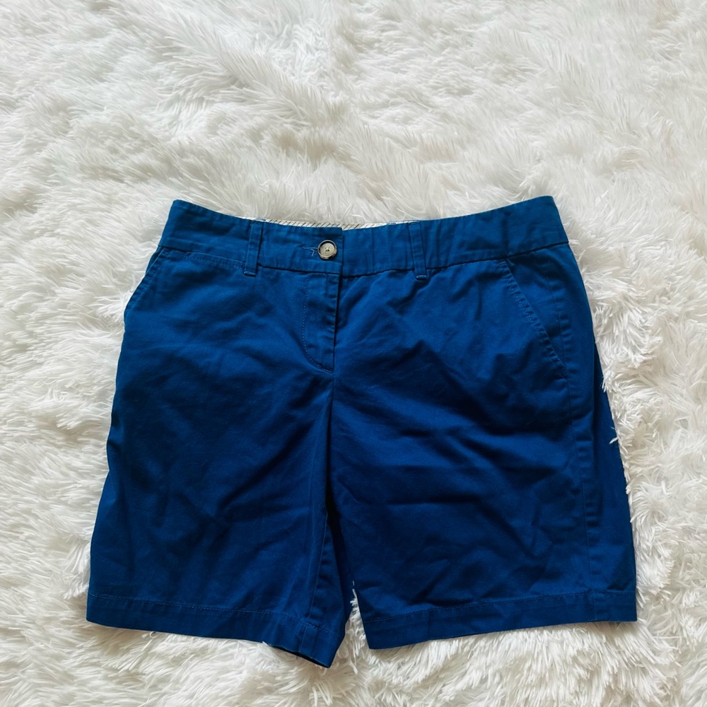 LOFT Blue Bermuda Shorts Casual Cotton Blend